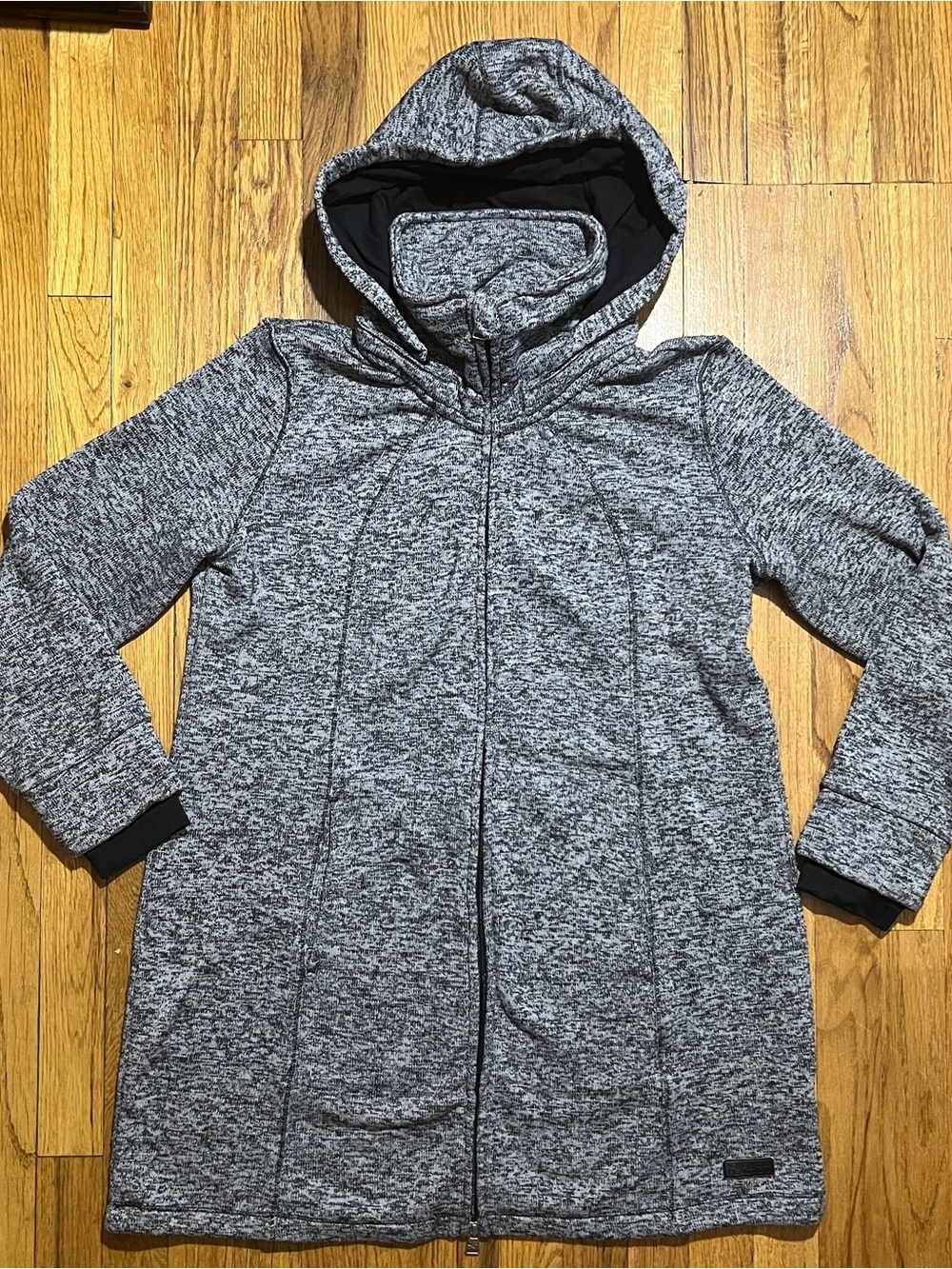 Kenneth Cole Reaction Women’s XL Heathered Gray Full Zip Fleece Hoodie Long Line